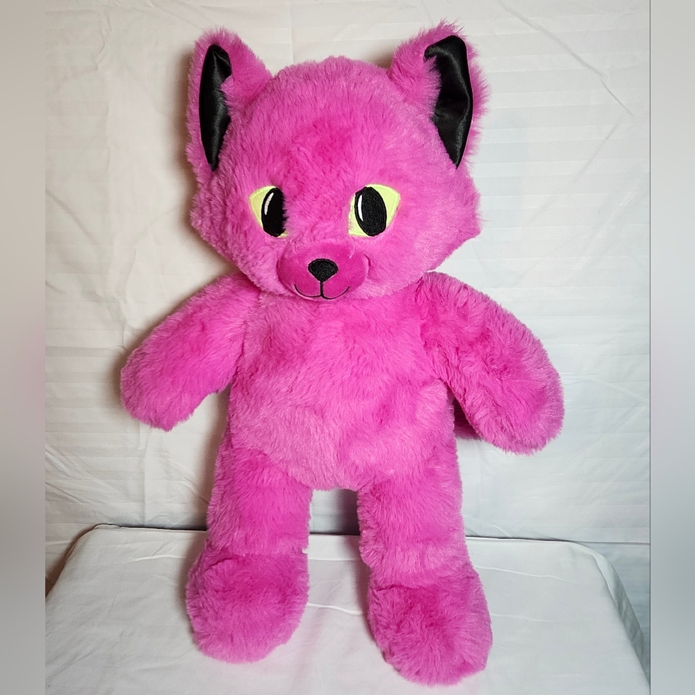 Build A Bear Midnight Glow Kitty Plush Pink Black Cat Halloween Wolf Retired